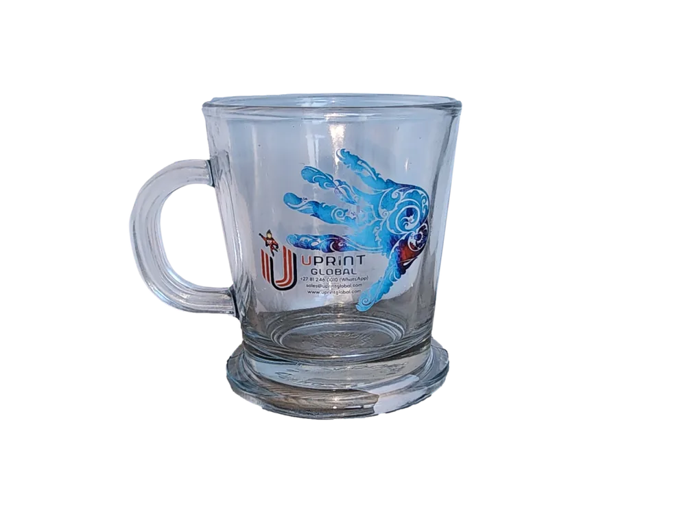 Custom printed glass cappuccino cup